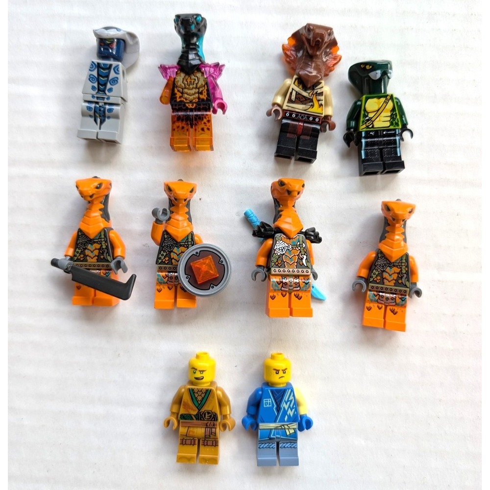 Lego Ninjago Minifigures Lot of 10 READ Snake Cobra Mechanic Jay Lloyd Boa +